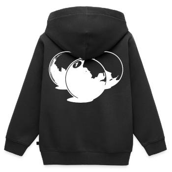 Dessin de boules de billard - Sweat Premium à capuche zippé enfant bio - noir - Dos - AI Model Kid Male (0cm)