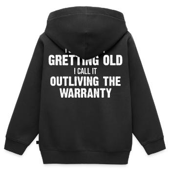 Ich nenne es nicht alt werden, ich nenne es überlebend - Kinder Premium Organic Zip Hoodie - Schwarz - Hinten - AI Model Kid Male (0cm)