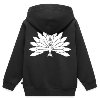 Der weiße Pfau - Kinder Premium Organic Zip Hoodie - Schwarz - Hinten - AI Model Kid Male (0cm)