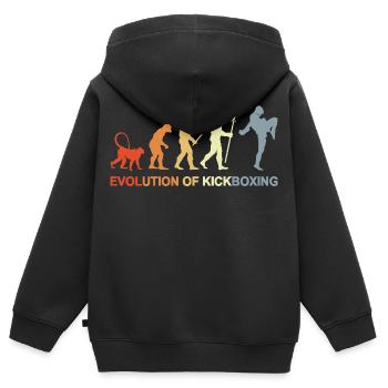 Vintage Kickboxer Evolution - Sweat Premium à capuche zippé enfant bio - noir - Dos - AI Model Kid Male (0cm)