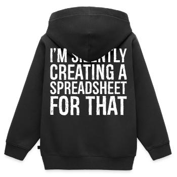 I'm silently creating a spreadsheet for that - Kids Premium Organic Zip-up Hoodie - black - Back - AI Model Kid Male (0cm)