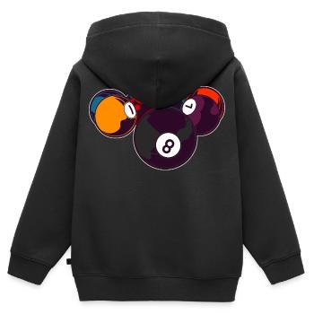 Billiards 8 Ball - Kids Premium Organic Zip-up Hoodie - black - Back - AI Model Kid Male (0cm)
