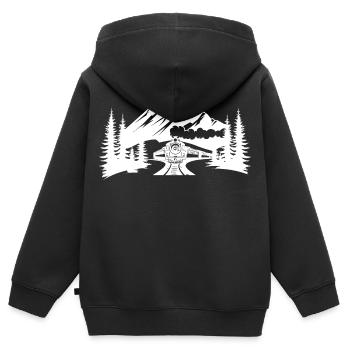 Chemin de fer - Sweat Premium à capuche zippé enfant bio - noir - Dos - AI Model Kid Male (0cm)