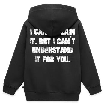 Je peux l’expliquer mais je ne peux pas le comprendre pour vous - Sweat Premium à capuche zippé enfant bio - noir - Dos - AI Model Kid Male (0cm)