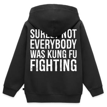 surely not everybody was kung fu fighting - Kids Premium Organic Zip-up Hoodie - black - Back - AI Model Kid Male (0cm)