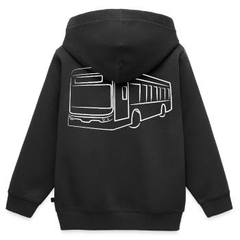 Bus Strichzeichnung - Kinder Premium Organic Zip Hoodie - Schwarz - Hinten - AI Model Kid Male (0cm)