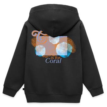 Korallenmagie im Fokus - Kinder Premium Organic Zip Hoodie - Schwarz - Hinten - AI Model Kid Male (0cm)
