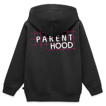 Parent Hood – Focus on parenting life - Kids Premium Organic Zip-up Hoodie - black - Back - AI Model Kid Male (0cm)
