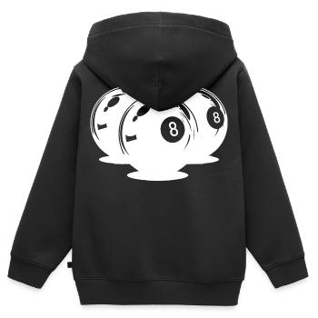 Dessin de boules de billard - Sweat Premium à capuche zippé enfant bio - noir - Dos - AI Model Kid Male (0cm)