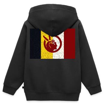 Bewegung der amerikanischen Indianer - Kinder Premium Organic Zip Hoodie - Schwarz - Hinten - AI Model Kid Male (0cm)