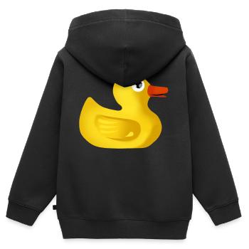 Süße Quietscheente - Kinder Premium Organic Zip Hoodie - Schwarz - Hinten - AI Model Kid Male (0cm)