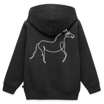 Horse - Kids Premium Organic Zip-up Hoodie - black - Back - AI Model Kid Male (0cm)