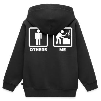 Ich als Metzger - Kinder Premium Organic Zip Hoodie - Schwarz - Hinten - AI Model Kid Male (0cm)