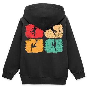 Fußball-Vintage – Solar Pulse - Kinder Premium Organic Zip Hoodie - Schwarz - Hinten - AI Model Kid Male (0cm)