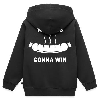Wieners Gonna Win | BBQ Sausage - Kids Premium Organic Zip-up Hoodie - black - Back - AI Model Kid Male (0cm)
