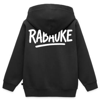 Rabauke - Kinder Premium Organic Zip Hoodie - Schwarz - Hinten - AI Model Kid Male (0cm)