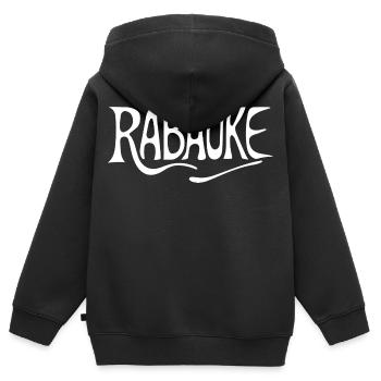 Rabauke - Kinder Premium Organic Zip Hoodie - Schwarz - Hinten - AI Model Kid Male (0cm)