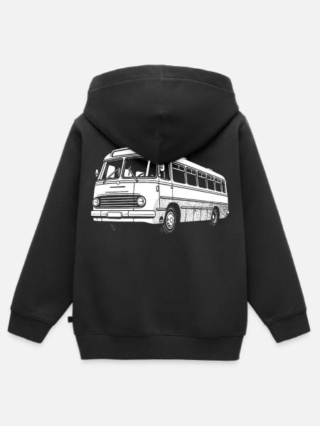 Bus Legende - Kinder Premium Organic Zip Hoodie - Schwarz