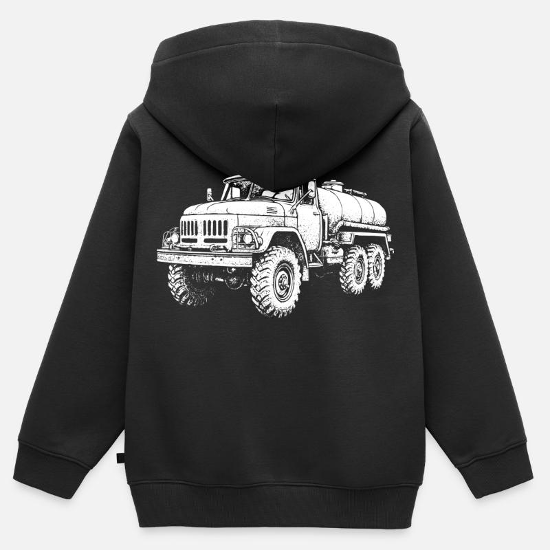 Colosse rétro robuste - Sweat Premium à capuche zippé enfant bio - noir