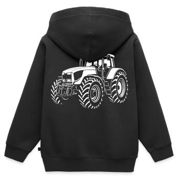 Puissance sur le terrain - Sweat Premium à capuche zippé enfant bio - noir - Dos - AI Model Kid Male (0cm)