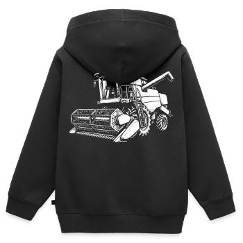 Pure grain power - Kids Premium Organic Zip-up Hoodie - black - Back - AI Model Kid Male (0cm)