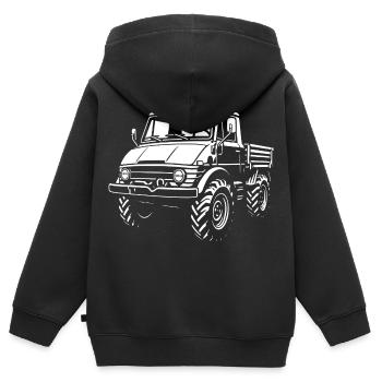 Powerhouse with cult status - Kids Premium Organic Zip-up Hoodie - black - Back - AI Model Kid Male (0cm)