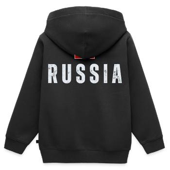 Russische Flagge, russischer Stolz - Kinder Premium Organic Zip Hoodie - Schwarz - Hinten - AI Model Kid Male (0cm)