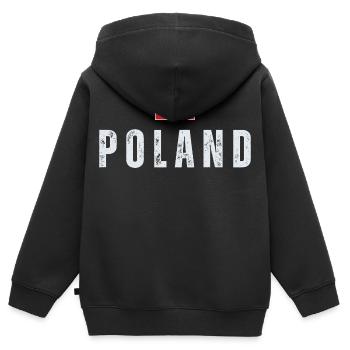 Polnischer Stolz, Polnische Flagge - Kinder Premium Organic Zip Hoodie - Schwarz - Hinten - AI Model Kid Male (0cm)