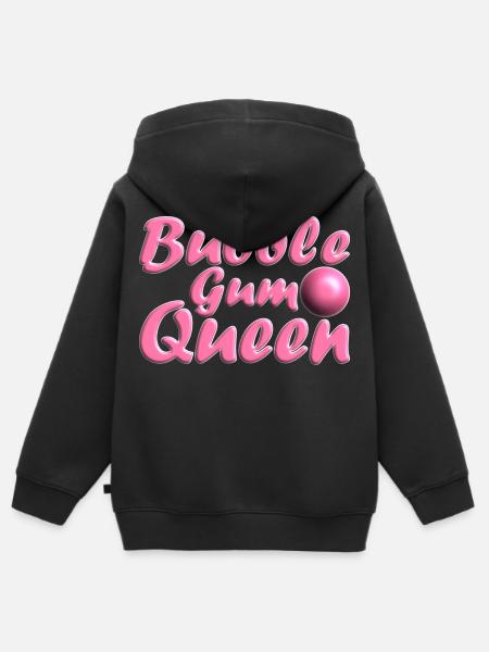Bubblegum Queen rosa - Kinder Premium Organic Zip Hoodie - Schwarz