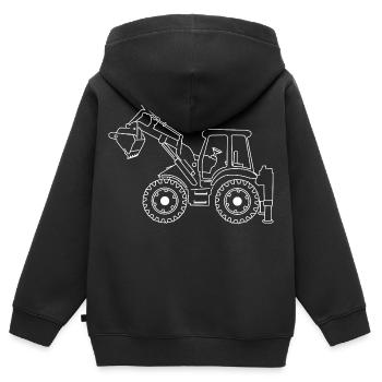 Bagger - Kinder Premium Organic Zip Hoodie - Schwarz - Hinten - AI Model Kid Male (0cm)