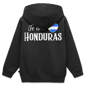 Ich liebe Honduras, made in Honduras - Kinder Premium Organic Zip Hoodie - Schwarz - Hinten - AI Model Kid Male (0cm)