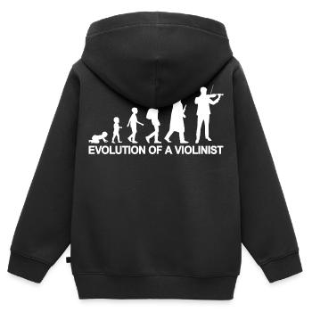 Entwicklung eines Violinist - Kinder Premium Organic Zip Hoodie - Schwarz - Hinten - AI Model Kid Male (0cm)