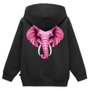 süßer pink rosa Elefant :) - Kinder Premium Organic Zip Hoodie - Schwarz - Hinten - AI Model Kid Male (0cm)