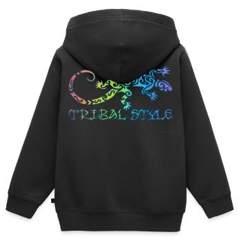 Polynesische Regenbogen-Eidechse - Kinder Premium Organic Zip Hoodie - Schwarz - Hinten - AI Model Kid Male (0cm)