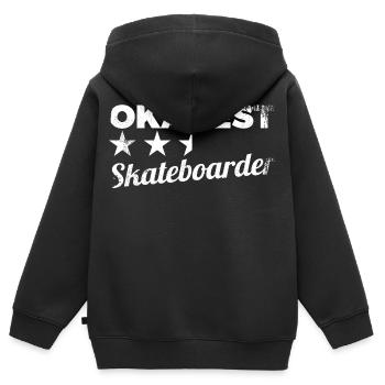 Skateur moyen - Sweat Premium à capuche zippé enfant bio - noir - Dos - AI Model Kid Male (0cm)