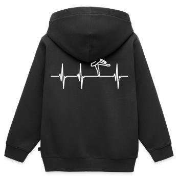 Balletttänzerin Pulsschlag - Kinder Premium Organic Zip Hoodie - Schwarz - Hinten - AI Model Kid Male (0cm)