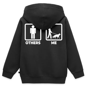 Schäferhund Besitzer - Kinder Premium Organic Zip Hoodie - Schwarz - Hinten - AI Model Kid Male (0cm)