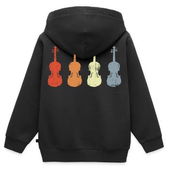 Vintage Geigen Modelle - Kinder Premium Organic Zip Hoodie - Schwarz - Hinten - AI Model Kid Male (0cm)