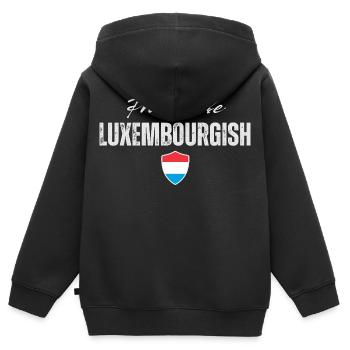 Flagge von Luxemburg, Luxemburger Stolz - Kinder Premium Organic Zip Hoodie - Schwarz - Hinten - AI Model Kid Male (0cm)