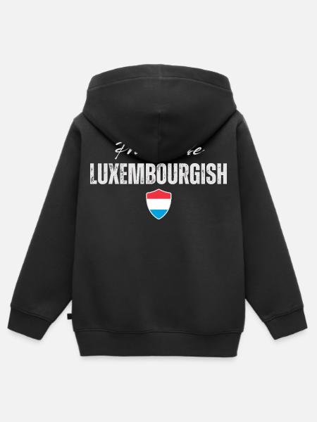Flagge von Luxemburg, Luxemburger Stolz - Kinder Premium Organic Zip Hoodie - Schwarz