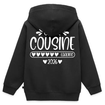 Big Cousin 2026 loading - Kids Premium Organic Zip-up Hoodie - black - Back - AI Model Kid Male (0cm)