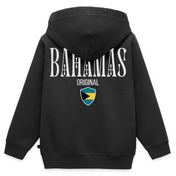 Ursprünglich von den Bahamas, geboren auf den Bahamas - Kinder Premium Organic Zip Hoodie - Schwarz - Hinten - AI Model Kid Male (0cm)