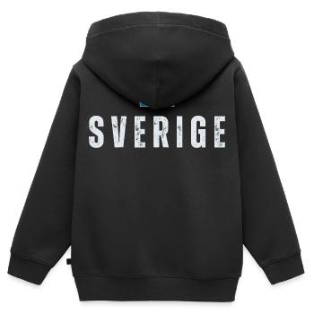 Schwedische Flagge, schwedischer Patriot - Kinder Premium Organic Zip Hoodie - Schwarz - Hinten - AI Model Kid Male (0cm)