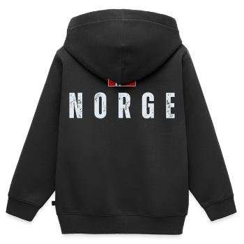 Norwegische Patriotenflagge - Kinder Premium Organic Zip Hoodie - Schwarz - Hinten - AI Model Kid Male (0cm)
