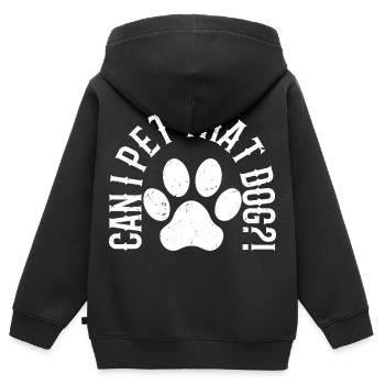 Hundepfote mit Schriftzug - Kinder Premium Organic Zip Hoodie - Schwarz - Hinten - AI Model Kid Male (0cm)
