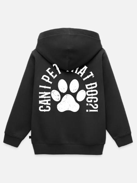 Hundepfote mit Schriftzug - Kinder Premium Organic Zip Hoodie - Schwarz