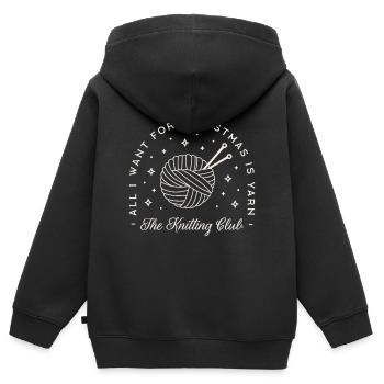 Strickgarn Liebhaber lustige Weihnachten stricken Strickerin - Kinder Premium Organic Zip Hoodie - Schwarz - Hinten - AI Model Kid Male (0cm)
