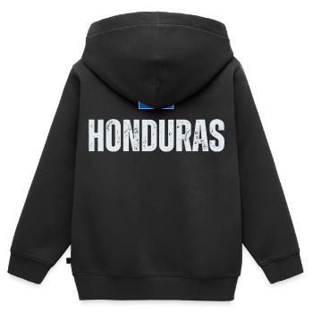 Ich liebe Honduras, Honduras Flagge - Kinder Premium Organic Zip Hoodie - Schwarz - Hinten - AI Model Kid Male (0cm)