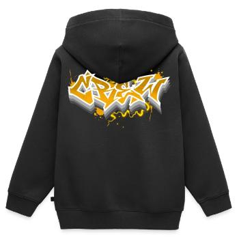 équipage - Sweat Premium à capuche zippé enfant bio - noir - Dos - AI Model Kid Male (0cm)