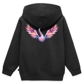 Geometric Swan with Gradient - Kids Premium Organic Zip-up Hoodie - black - Back - AI Model Kid Male (0cm)